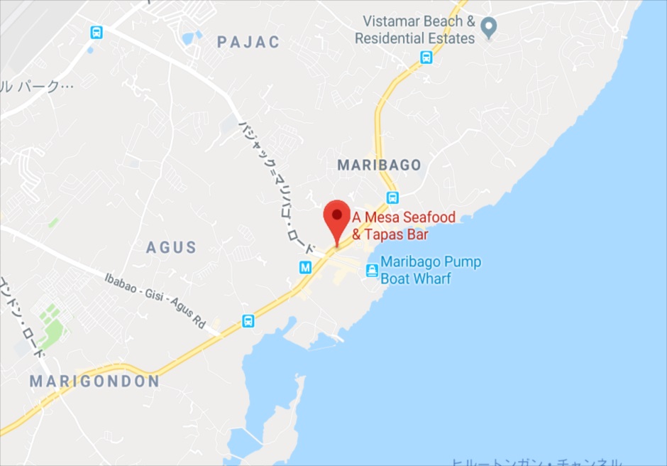 セブのマクタン島にあるスペイン料理レストランA Mesa Seafood and Tapas Bar 地図